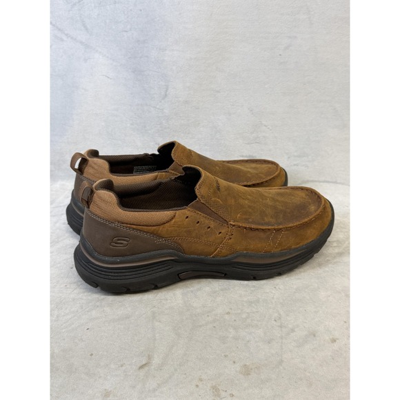 Skechers Shoes Mens Size 9.5 Brown Relaxed Fit Slip On Loafers SN 66146 - Picture 2 of 14